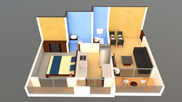 Bedroom 1BHK - Image 2